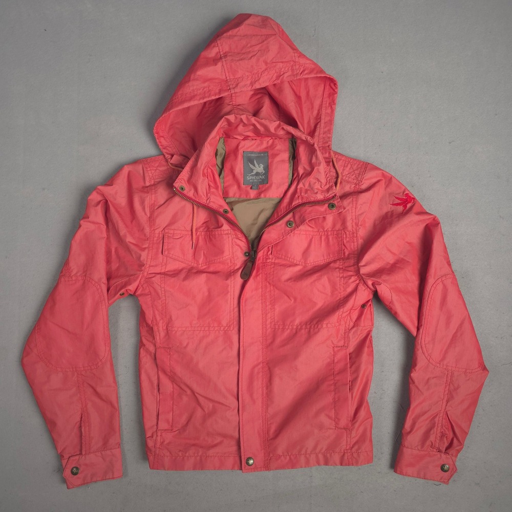 Spiewak Hooded Lightweight Jacket Windbreaker Raincoat Coral Pink S